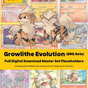 Caninos Arcanin (Growlithe Line) Master Set Classeur Pokemon, Cartes anglaises, Intercalaires + Checklist, PDF à imprimer