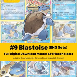 Blastoise Master Set Pokémon-Sammelalbum – Komplette Kartensammlung – Alle englischen Karten – Platzhalter + Checkliste – PDF-Download zum Ausdrucken