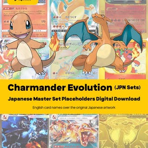 Charmander Evolution Line Master Set Pokemon Binder - All Japanese Cards - Placeholders + Checklist - Printable PDF Download