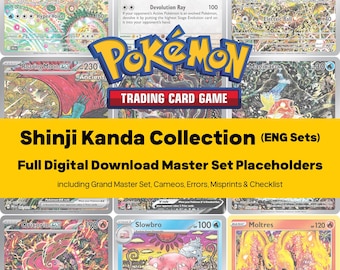 Shinji Kanda Master Set Pokemon Binder Artist Collection - All English Cards - Placeholders + Checklist - Printable PDF Download
