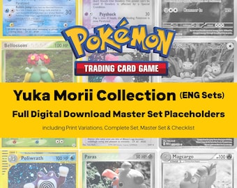 Yuka Morii Artist Engelse masterset - Pokemon-kaartmappagina's + checklist - geïllustreerde kaarten afdrukbare tijdelijke aanduidingen - pdf-download
