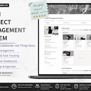 Notion Team Project Management System | Small Team Dashboard, Task Tracker, Timeline & Workload Planner