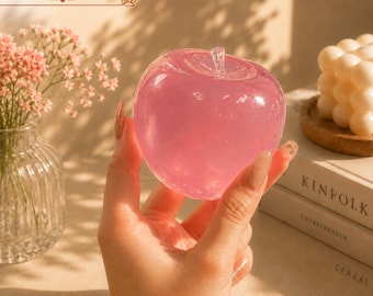 Handmade Crystal Apple Stress Ball – Smooth Squeeze Fidget Toy, Desk Decor, Sensory Relief