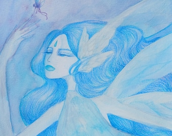Dessin A4 : La Fée Bleu