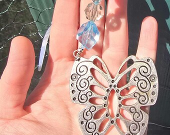 Atrapasueños casero - Azul + Mariposa