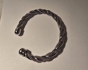 Pulsera tipo brazalete de imitación de plata