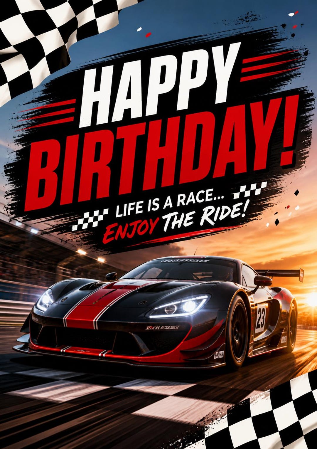 Street Racing Birthday Racing Birthday Card, Race Car Birthday Card, Car Lover Gift ...