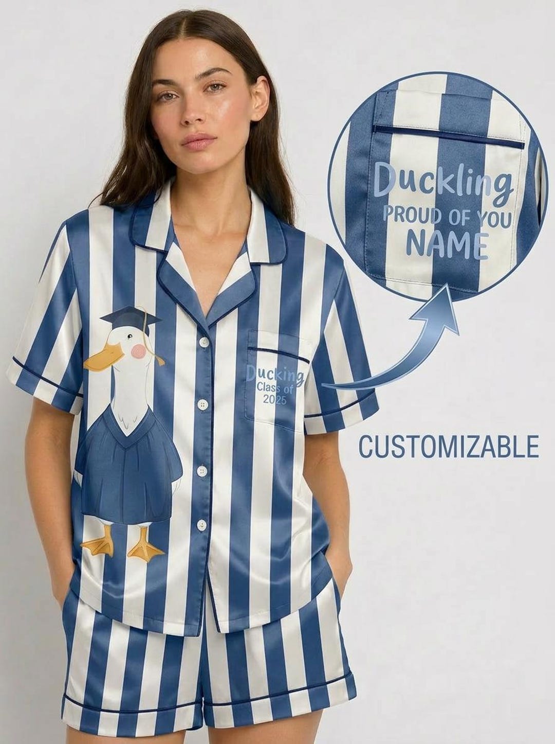 Pyjamas College Custom Graduation Pajama Set, Class of 2026 Gift for Her, Personalized ...
