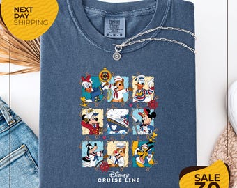 Comfort Colors® Disney Cruise Line Shirt | Mickey and Friends Cruise Trip Tee | Disneyland Vacation Shirt | Mickey Captain Shirt | Disney