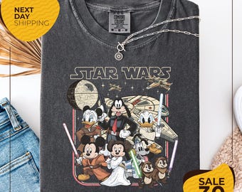 Comfort Color® Mickey Jedi And Friends Shirt | Retro Star Wars Tee | Hollywood Studios Family Vacation Tee | Galaxy Edge Apparel | Disney