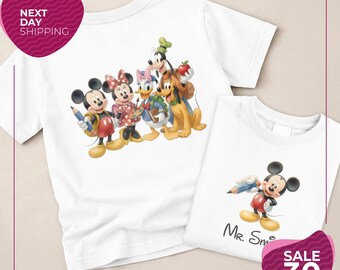 Camiseta personalizada para profesores / Camiseta personalizada de Mickey Mouse con el nombre del profesor / Camiseta de Mickey Mouse / Regalo de agradecimiento para profesores / Camiseta de regreso a clases