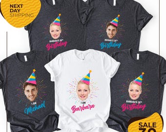 Custom Face Birthday Shirt, Personalized Party Tee, Funny Birthday Gift Shirt, Custom Photo Birthday Matching Family Shirts