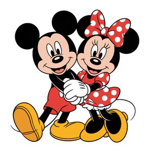 Musse Mimmi Pigg PNG, par som kramas, transparent bakgrund (digital nedladdning)