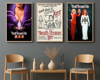 Death Becomes Her Movie Themed Poster, High-Definition Canvas Print, Home Theatre & Gallery Wall Decor, Unframed
