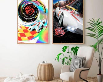 Speed Racer Movie Themed Poster, High-Definition Canvas Print, Home Theatre & Gallery Wall Decor, Unframed