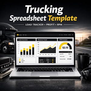 Trucking Dispatcher Spreadsheet, Load Tracker, Profit Calculator (Digital Download)