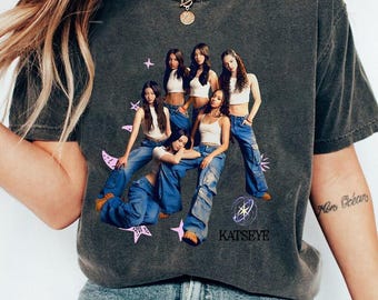 Vintage Katseye Beautiful Chaos Tour Shirt, Y2K Denim Aesthetic Kpop Fan Tee