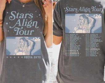 Freya Skye Stars Align Tour 2026 Shirt, 2 Sided Concert Dates Tee, Vintage Fan Merch