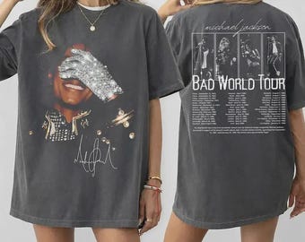 Michael Jackson Bad World Tour 1987 Shirt, Comfort Colors Retro Bootleg Music Tee