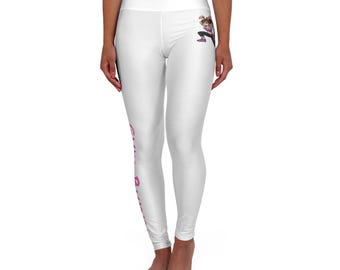 High Waisted Yoga Leggings | Gym Bunny Pose, 'Hold That Position' Text