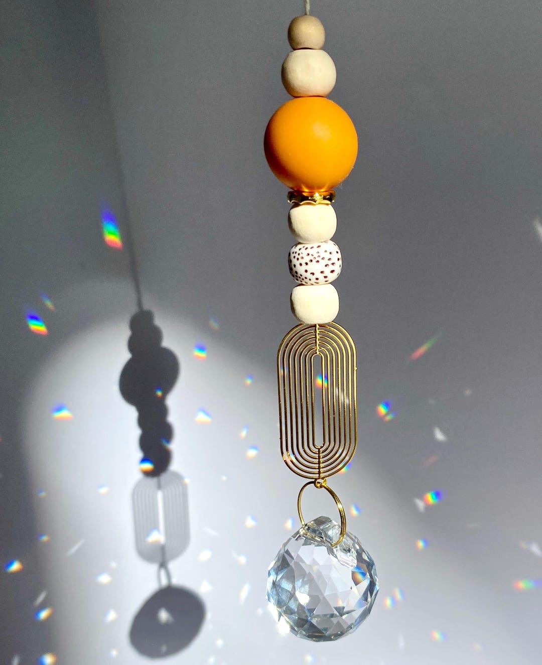 Glass Crystal Suncatcher Boho | Window Decoration Light Catcher Rainbow ...