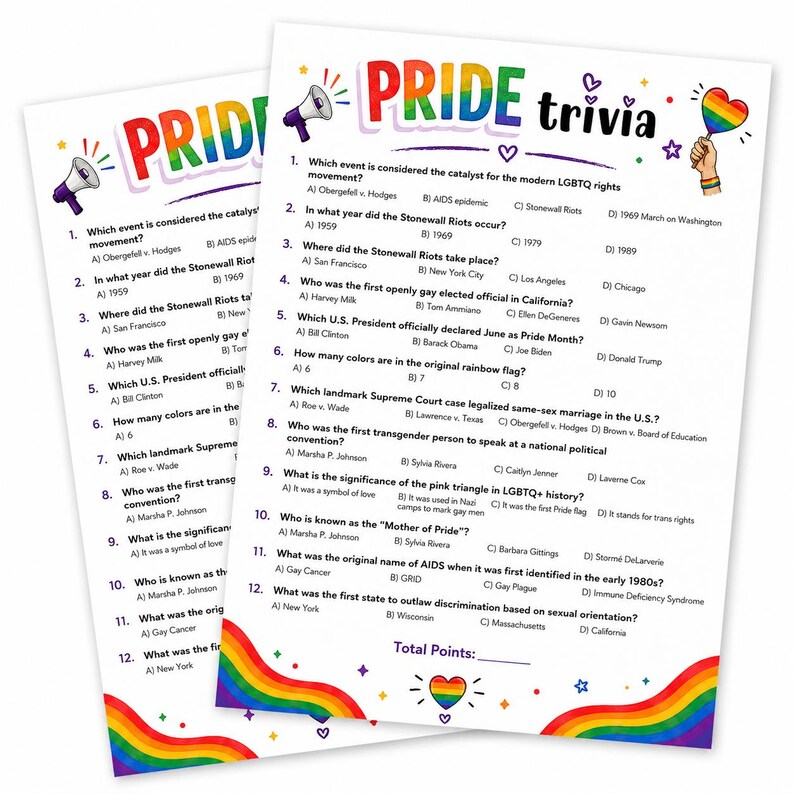 Rainbow Revelry: Pride Month Trivia Pack | Printable LGBTQ Trivia Game ...