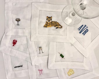 Embroidered Cocktail Napkins (set of 4)