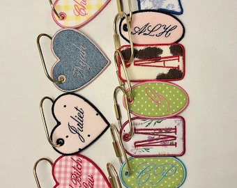 Personalized Embroidered Keychain: Monogrammed Patch Bag Charm