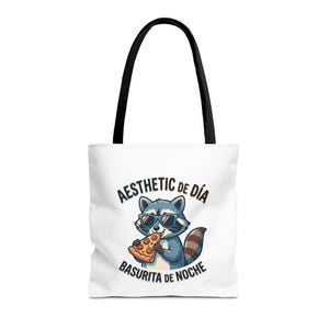 Modo Mapache Raccoon Meme Tote Bag, Existential Humor Tote, Funny Pizza Gift, Unique Quirky Tote