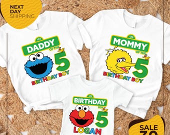 Sesame Street Birthday Family Custom Shirt | Sesame Street Custom Birthday t shirt | Personalized Toddler tee | Family Matching Birthday tee