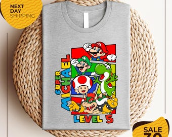 Custom Mario Birthday Shirt | Personalize Super Mario Family Shirts | Custom Super Mario Shirt | Super Mario Family Tee | Mario Custom