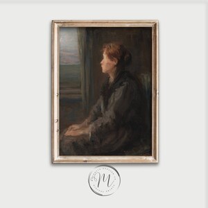 Portrait de femme pensive à la fenêtre | Style victorien sombre et mélancolique (Téléchargement numérique) | PRT-019