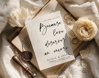 After Party Wedding Invitation, Love Deserves an Encore Invitation, Editable Canva Wedding Invite, Elopement Announcement, Reception Invite