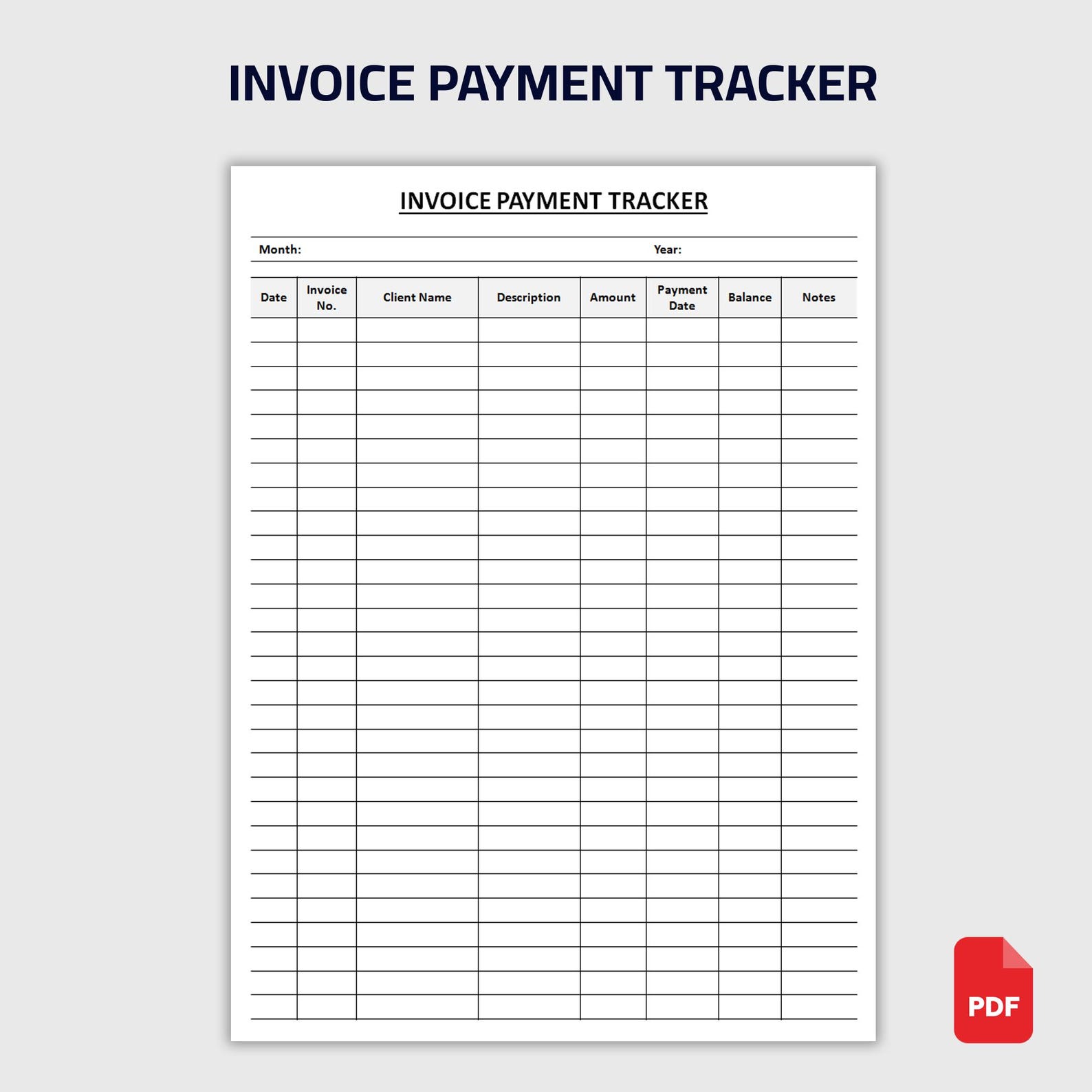 Printable Invoice Payment Tracker | Invoice Log | Payment Record ...