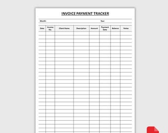 Druckbare Rechnung Zahlung Tracker | Rechnungsprot. | Zahlungs-Aufzeichnung | Rechnungs-Organizer | PDF-Download