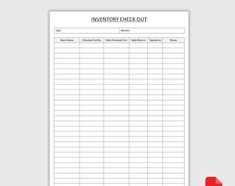 Druckbare Bestands Check-Out Blatt | Artikel Abmelde-Formular | Checkout Log | PDF-Download