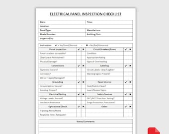 Druckbare Checkliste für die Prüfung der elektrischen Paneele | Sicherungsschalter-Panel Sicherheitsbericht | Messverteiler begutachten | PDF-Download