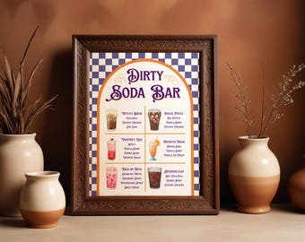 Dirty Soda Bar Sign | Halloween Party (Digital Download), Editable Canva Template