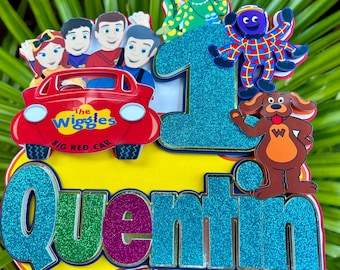 Wiggles Tortendeko, Personalisierte Wiggles Geburtstagskuchendekoration, Personalisierte Wiggles Party Dekoration