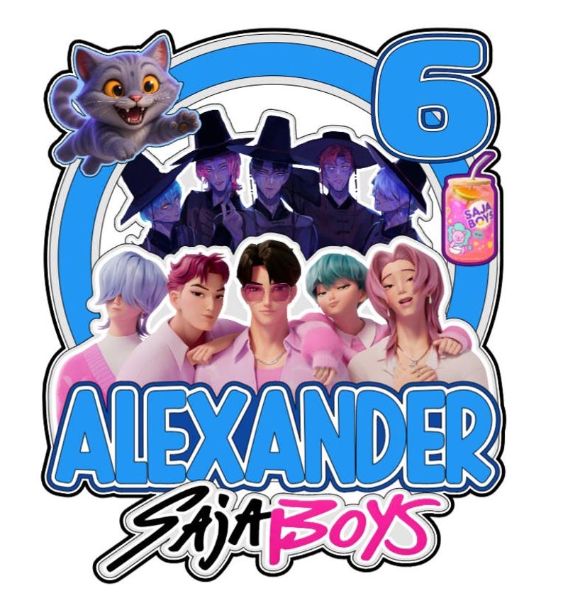 K-pop Demon Hunters Cake Topper | Saja Boys Cake Topper | Korean Style ...