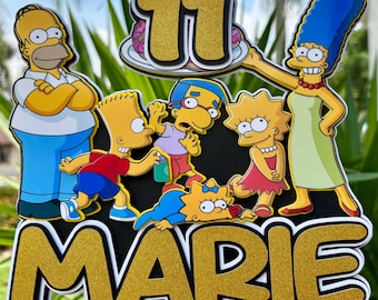 Die Simpsons Tortendeko, Cartoon Geburtstagskuchendekoration, Benutzerdefinierte Alter Topper, Lustiger Kuchendekor, Kindergeburtstagsparty