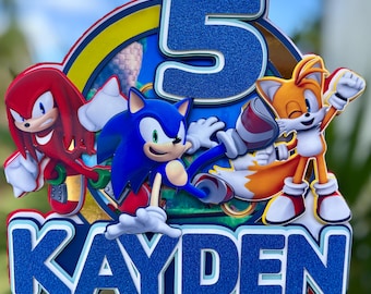 Sonic Cake Topper, Sonic Geburtstags-Kuchen Topper, Sonic Geburtstags-Party-Dekoration, Sonic Geburtstags-Party Kuchendeko