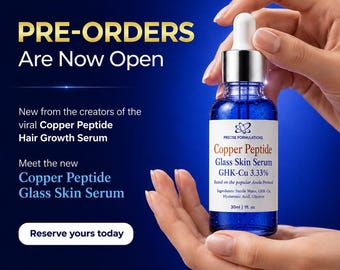 JETZT VORBESTELLEN! | Kupfer-Peptid-Glas Hautserum | GHK-Cu 3,33% | Anela Protokol | Anti-Aging Gesichtsserum | Hyaluronsäure & Glycerin | 30ml