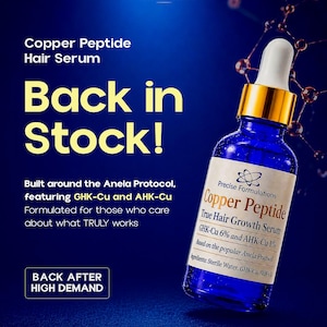Best Seller | Copper Peptide True Hair Growth Serum | Ghk-cu, Ahk-cu | Anela Protocol