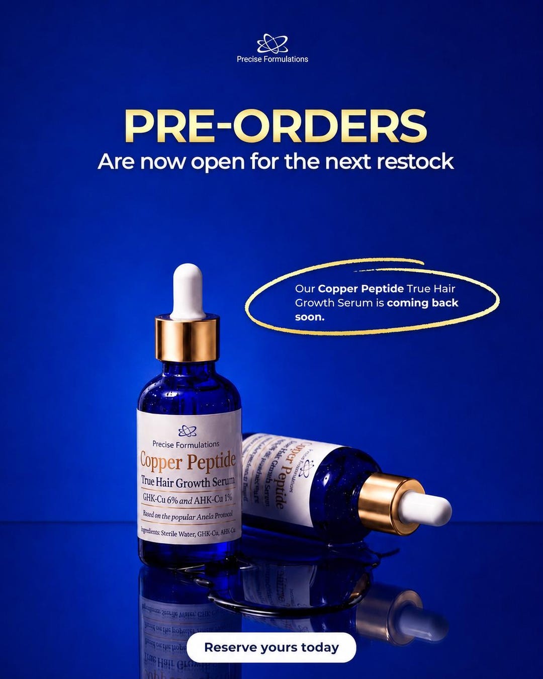 Pre-order NOW! | Copper Peptide Hair Growth Serum | Ghk-cu, Ahk-cu | Anela  Protocol