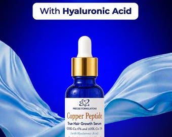 Order NOW! | Copper Peptide True Hair Growth Serum + Hyaluronic Acid | GHK-Cu & AHK-Cu | Anela Protocol | Deep Absorption | 30ml