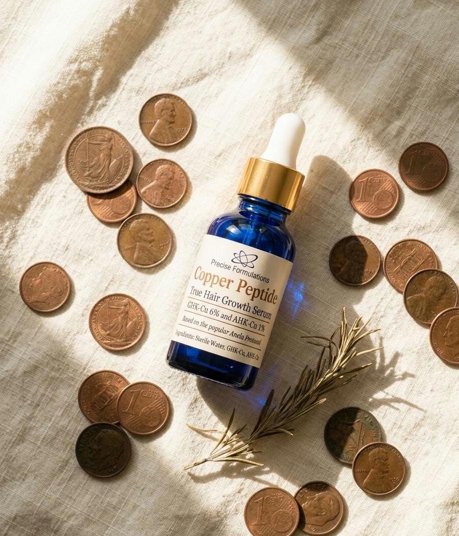 Pre-order NOW! | Copper Peptides True Hair Growth Serum Based on the Anela  Protocol | Ghk-cu | Ahk-cu | 30ml (1 Fl.oz)