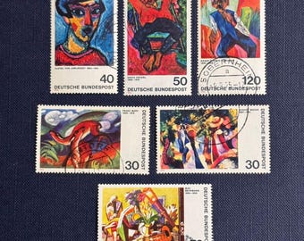Sellos artísticos alemanes / Sellos postales artísticos antiguos de Alemania / Lote de sellos coleccionables