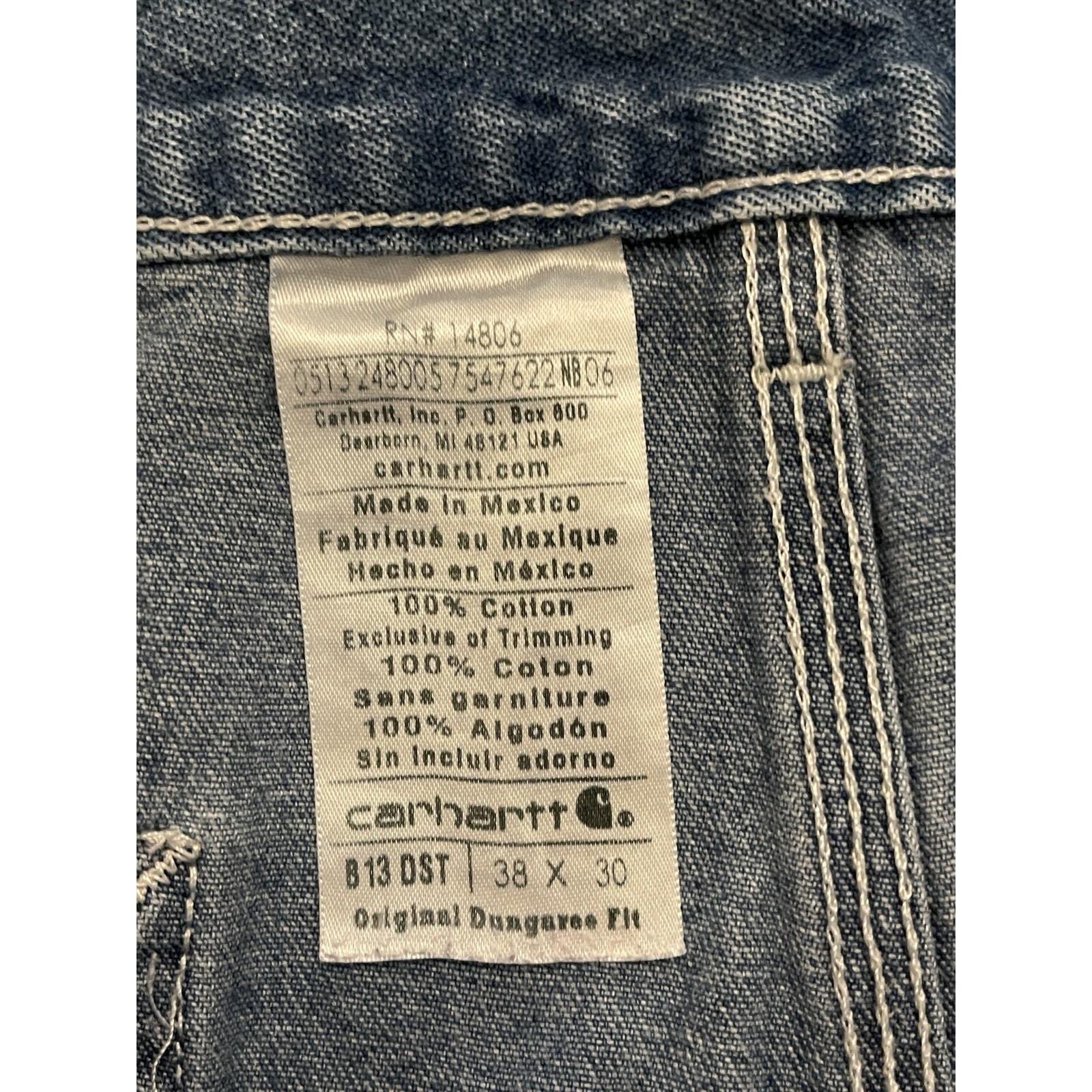VTG Carhartt B13 DST Denim Jeans 38x30 Original Dungaree Fit