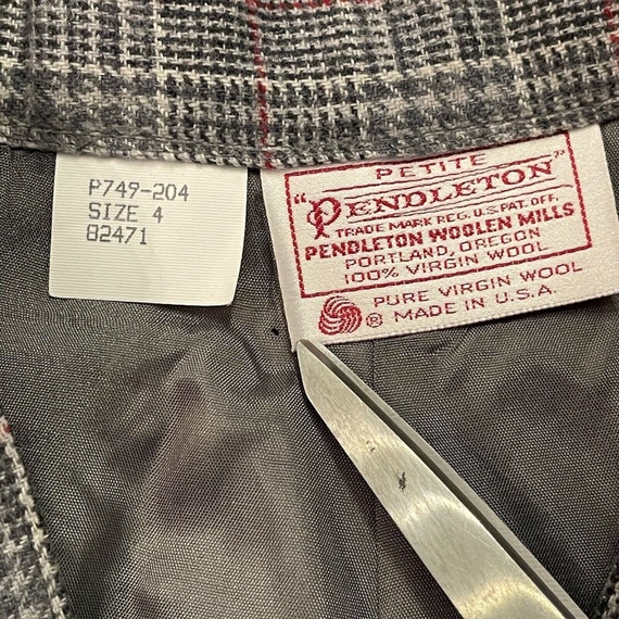 Vintage Pendleton Virgin Wool Gray Houndstooth Hi… - image 6